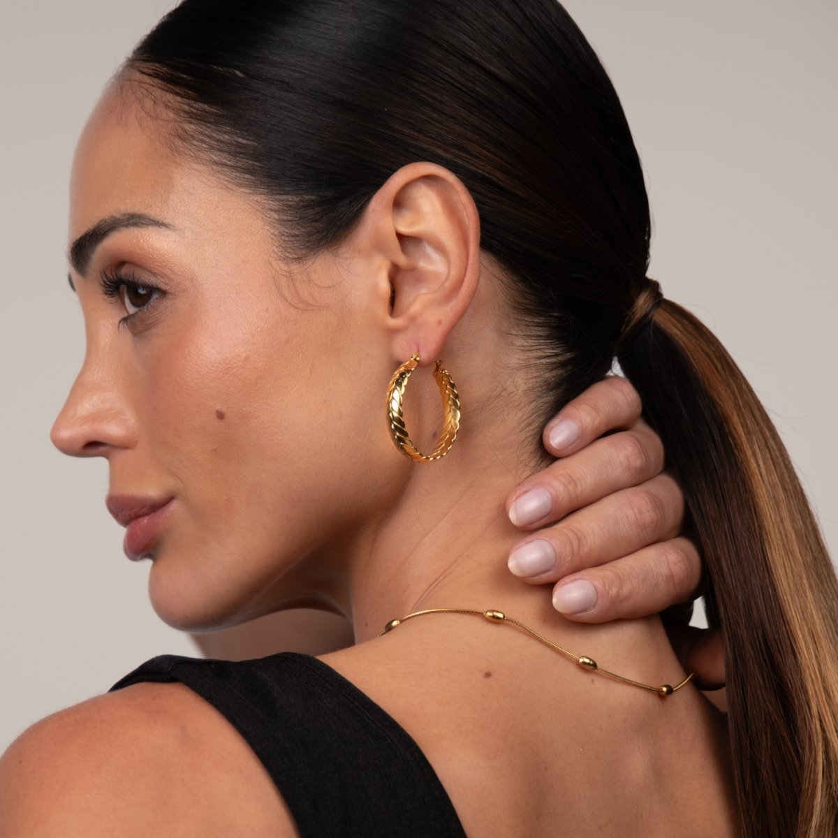 Pompeia Hoop Earrings 18k Gold Plated