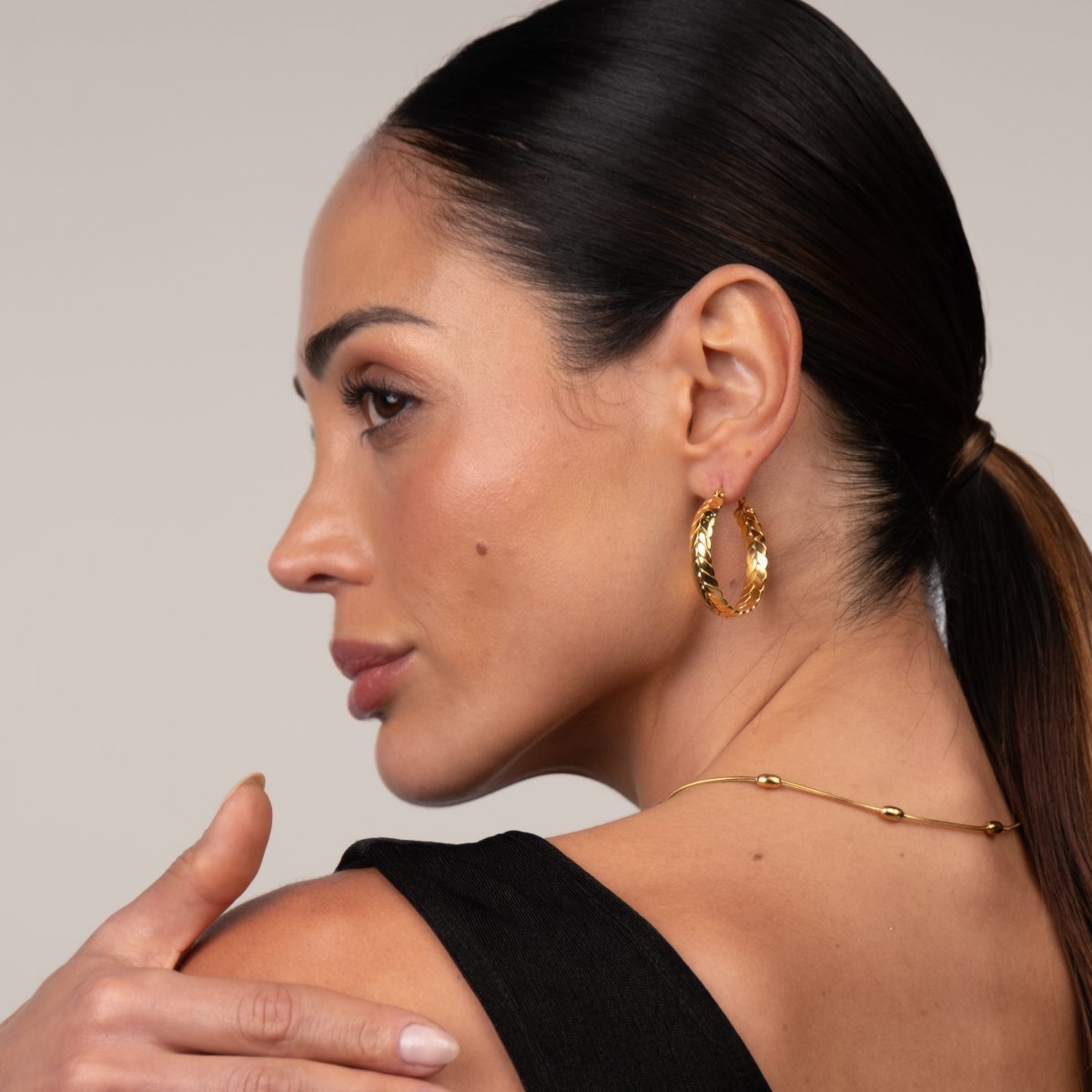 Pompeia Hoop Earrings 18k Gold Plated