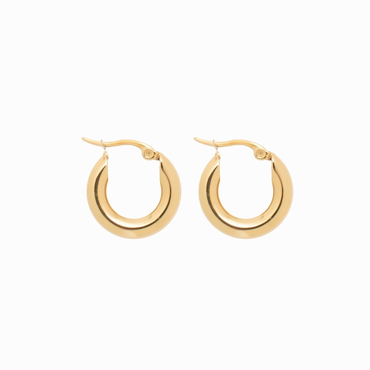 Lele Tube Hoop Earrings Large 18k Gold Plated
