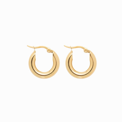 Lele Tube Hoop Earrings Large 18k Gold Plated