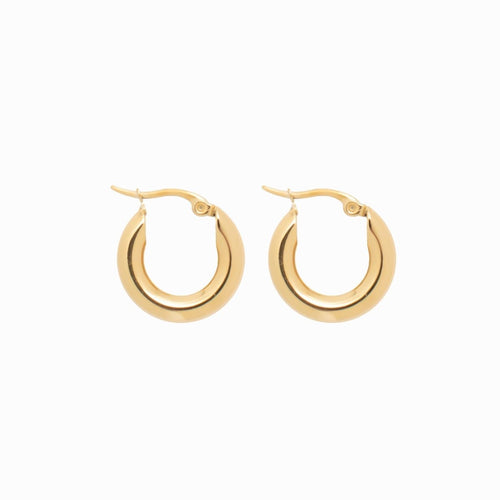 Lele Tube Hoop Earrings Large 18k Gold Plated