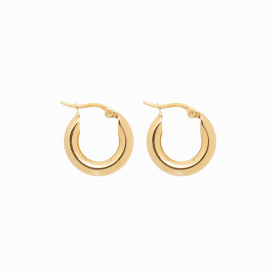 Lele Tube Hoop Earrings Large 18k Gold Plated