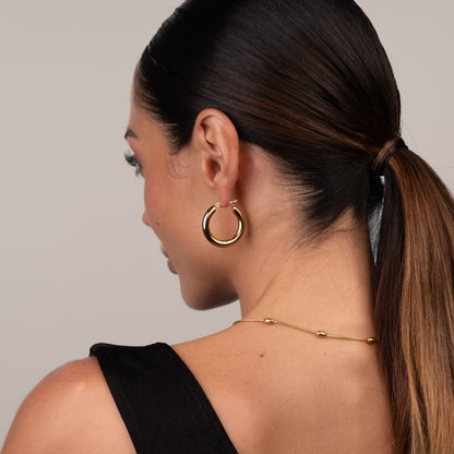 Lele Tube Hoop Earrings Large 18k Gold Plated