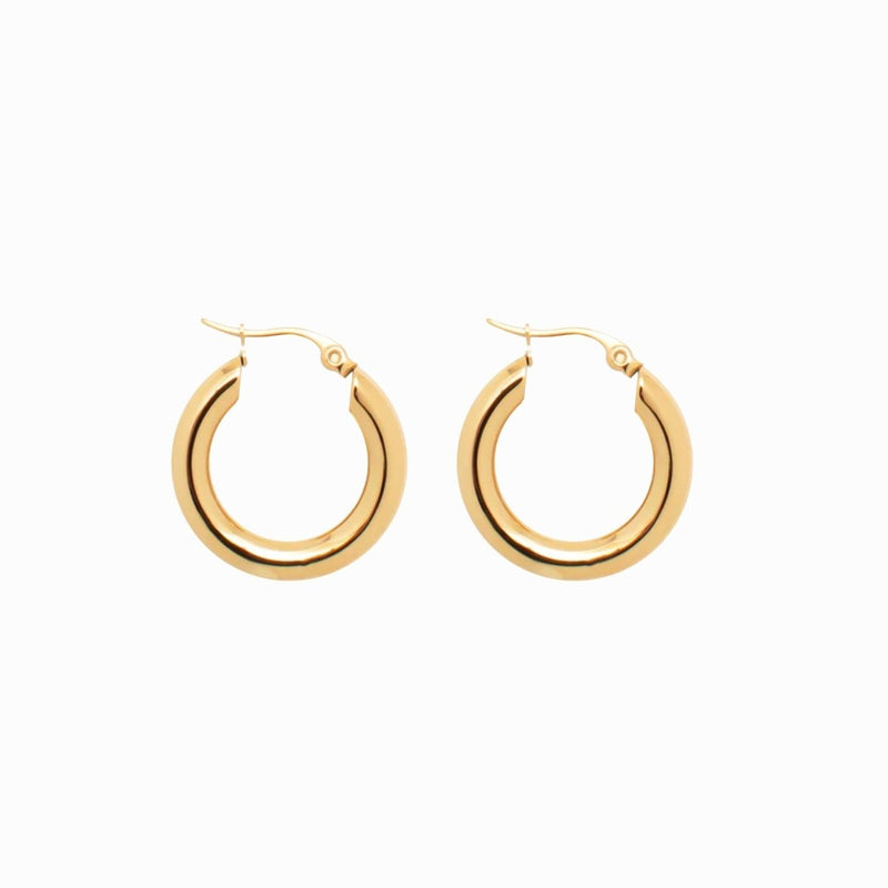 Lele Tube Hoop Earrings Medium 18k Gold Plated
