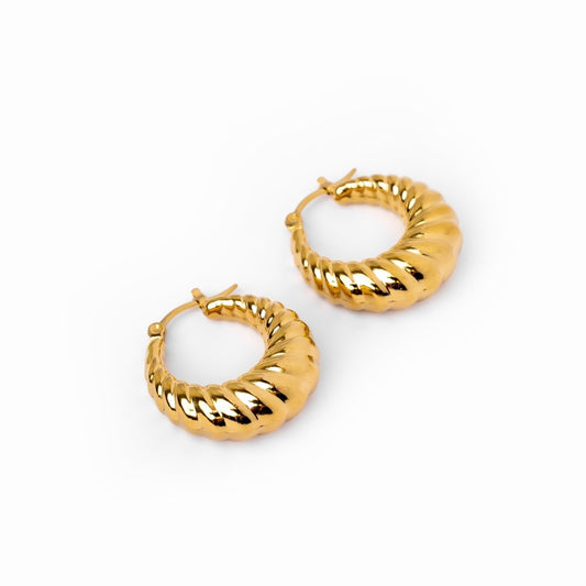 Croissant Hoop Earrings 18k Gold Plated