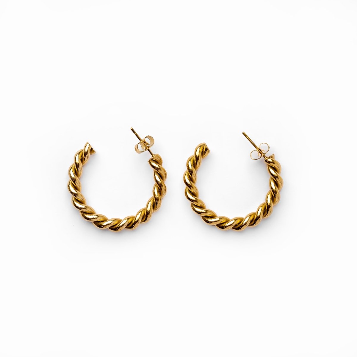 Twist Hoop Earrings 18k Gold Plated