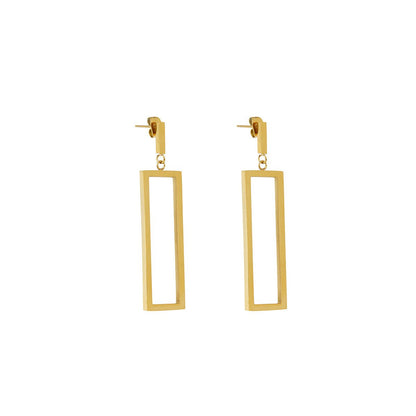 Diana Geometric Rectangular Earrings 18k Gold Plated