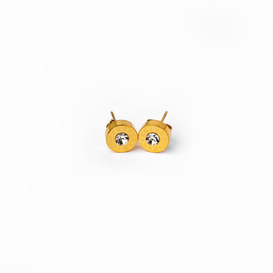 Enchant Crystal Stone Earrings 18k Gold Plated