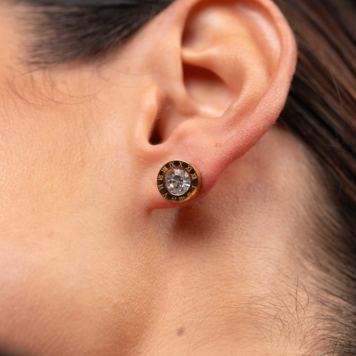 Enchant Crystal Stone Earrings 18k Gold Plated