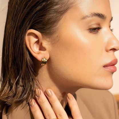 Roman Numeral Spinning Earrings - 18k Gold Plated