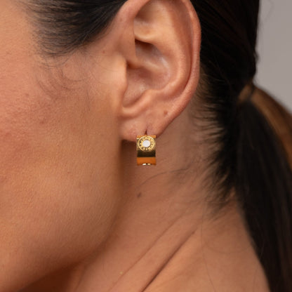 Roman Numeral Spinning Earrings - 18k Gold Plated