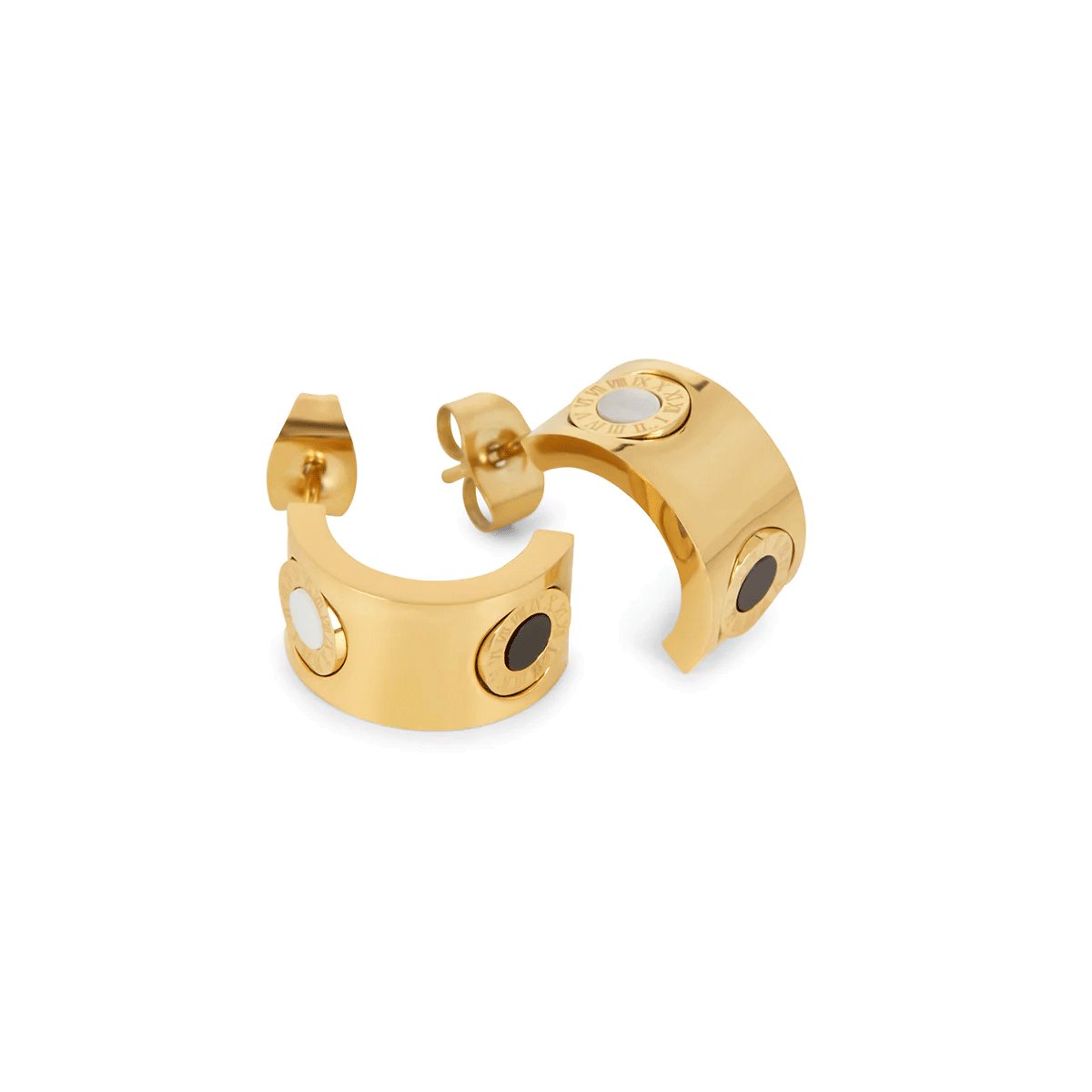 Roman Numeral Spinning Earrings - 18k Gold Plated
