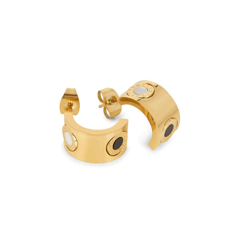 Roman Numeral Spinning Earrings - 18k Gold Plated