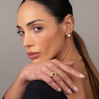 Roman Numeral Spinning Earrings - 18k Gold Plated