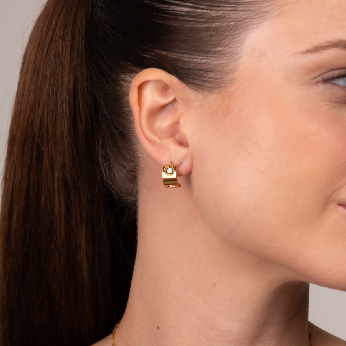Roman Numeral Spinning Earrings - 18k Gold Plated
