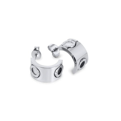 Roman Numeral Spinning Earrings - Silver