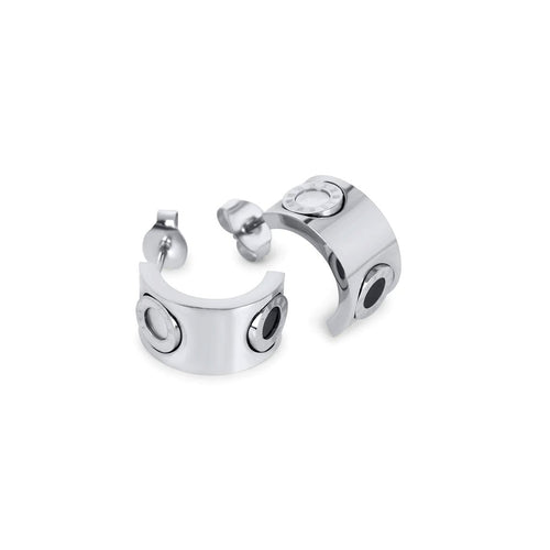 Roman Numeral Spinning Earrings - Silver