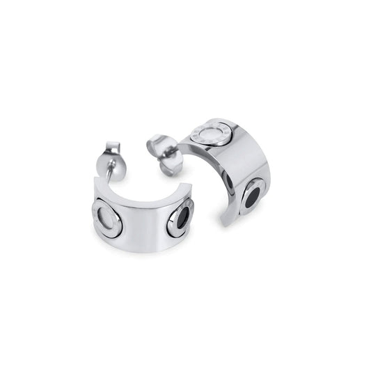Roman Numeral Spinning Earrings - Silver