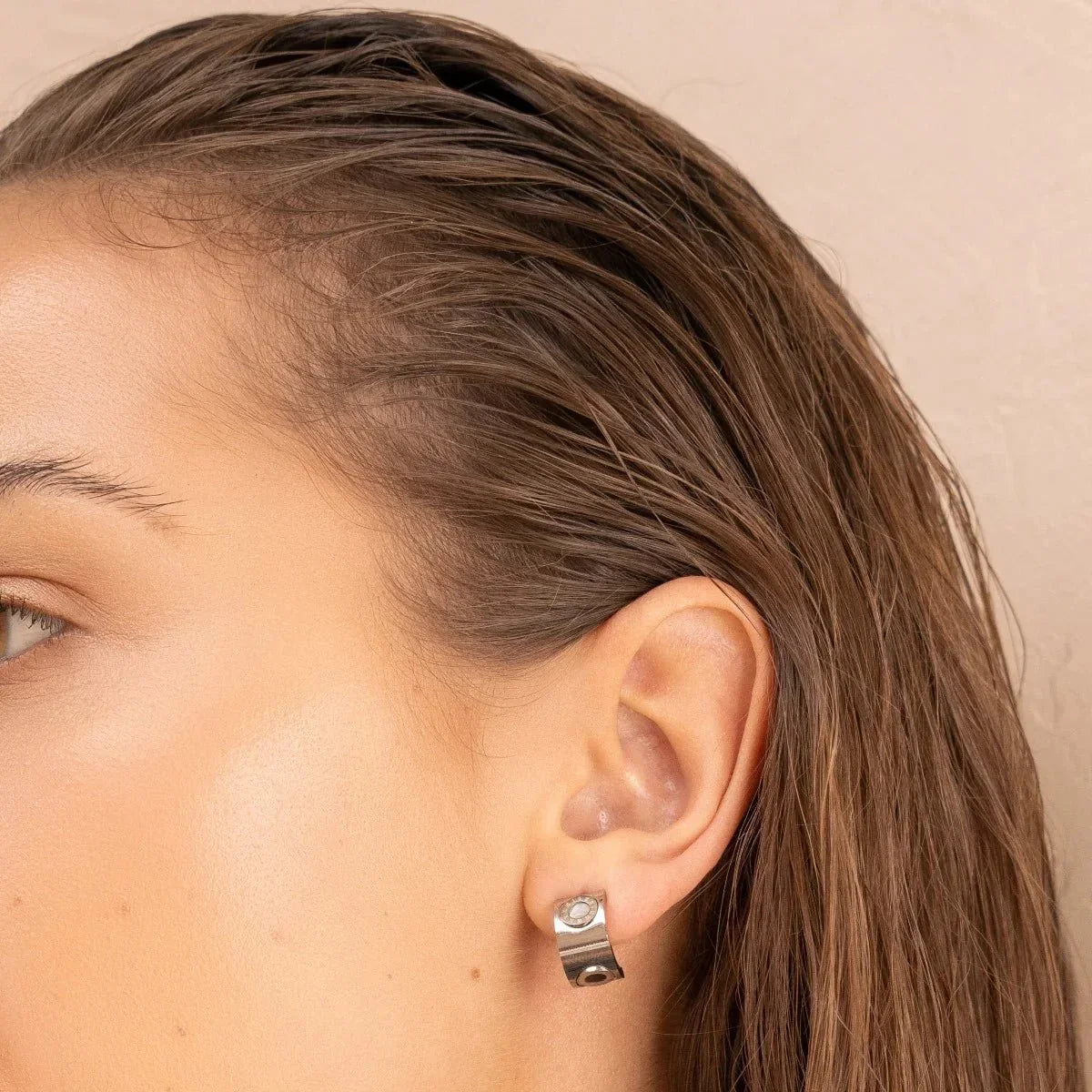 Roman Numeral Spinning Earrings - Silver