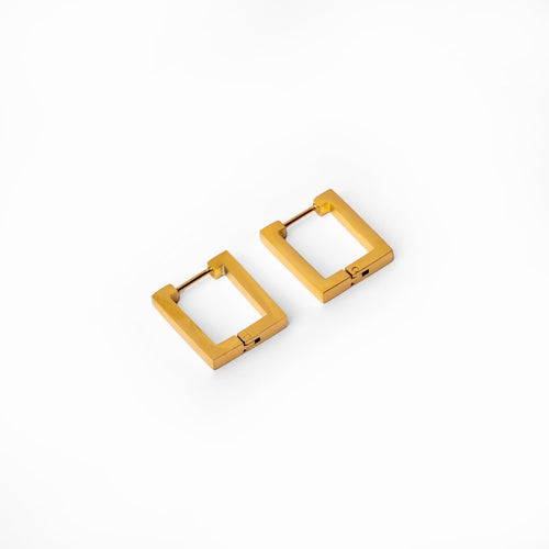 Leonor Square Hoop Earrings 18k Gold Plated