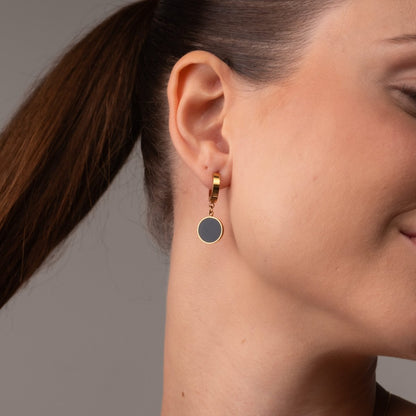 Noir Drop Earrings 18k Gold Plated