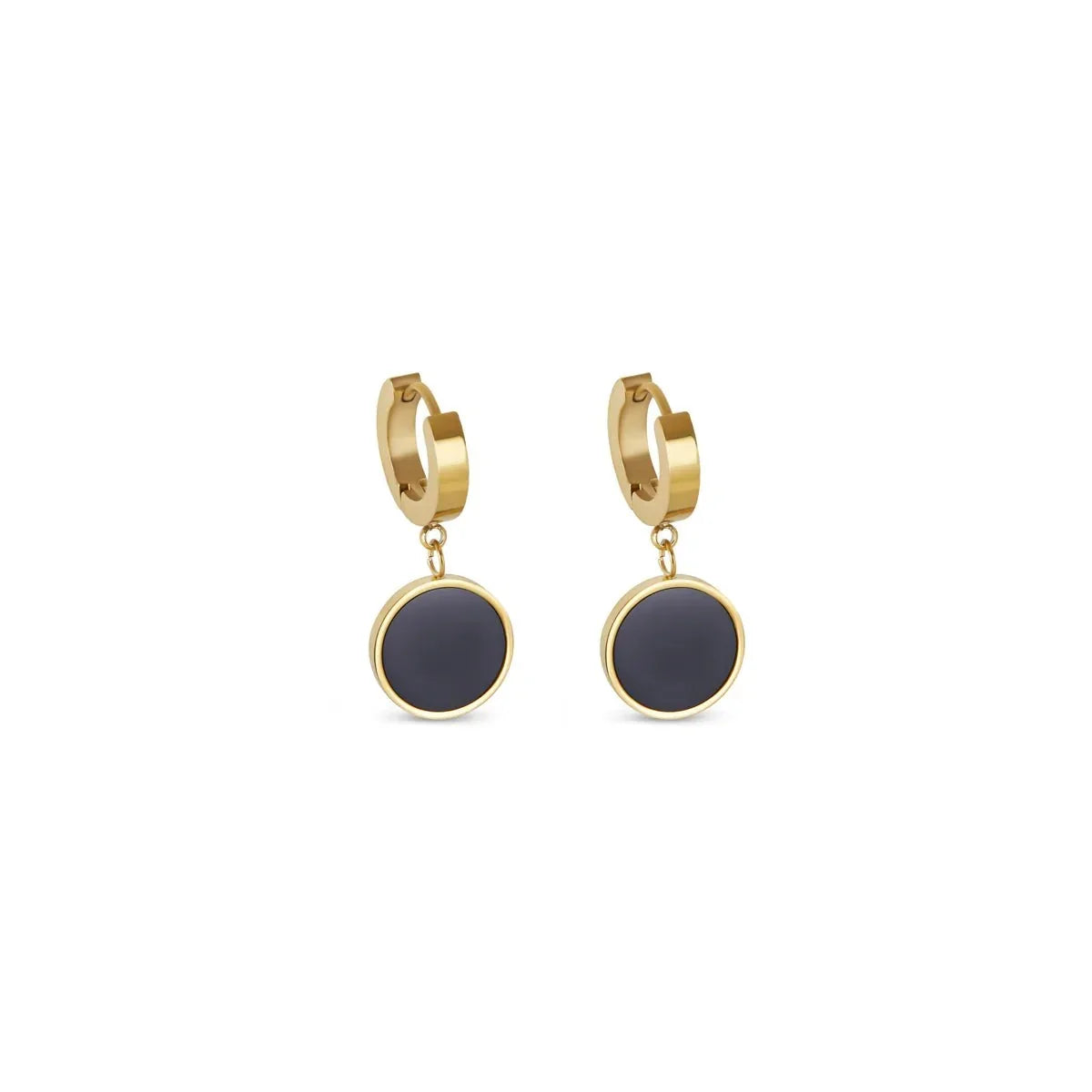 Noir Drop Earrings 18k Gold Plated