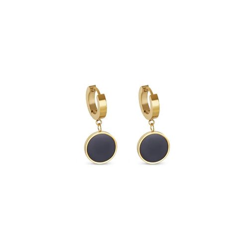 Noir Drop Earrings 18k Gold Plated