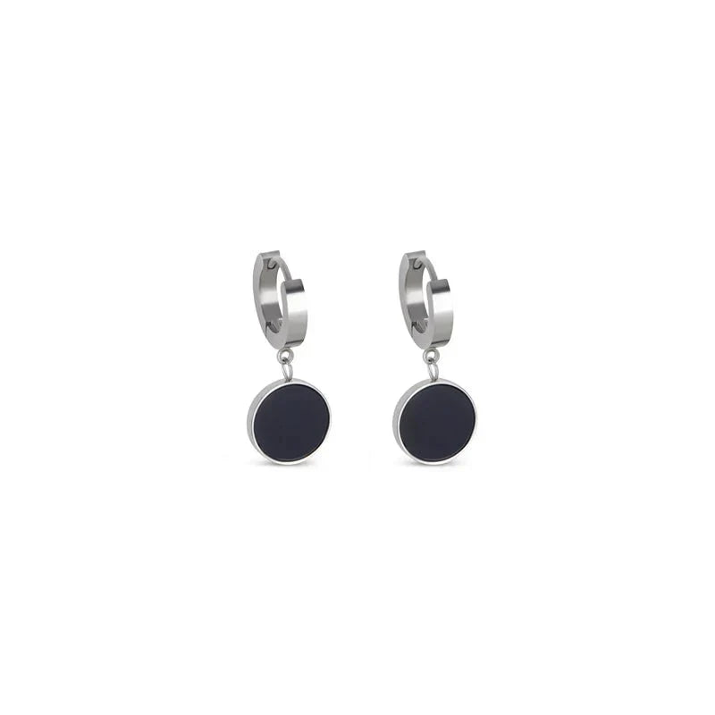 Noir Drop Earrings 18k Gold Plated - Silver