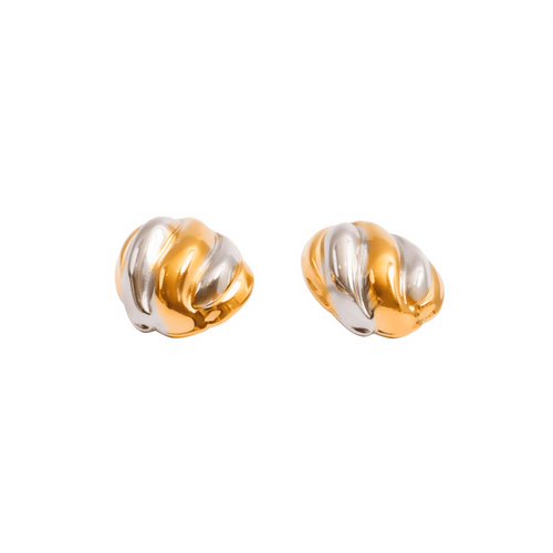 Twist Essence Earrings Gold and Silver Two-Tone