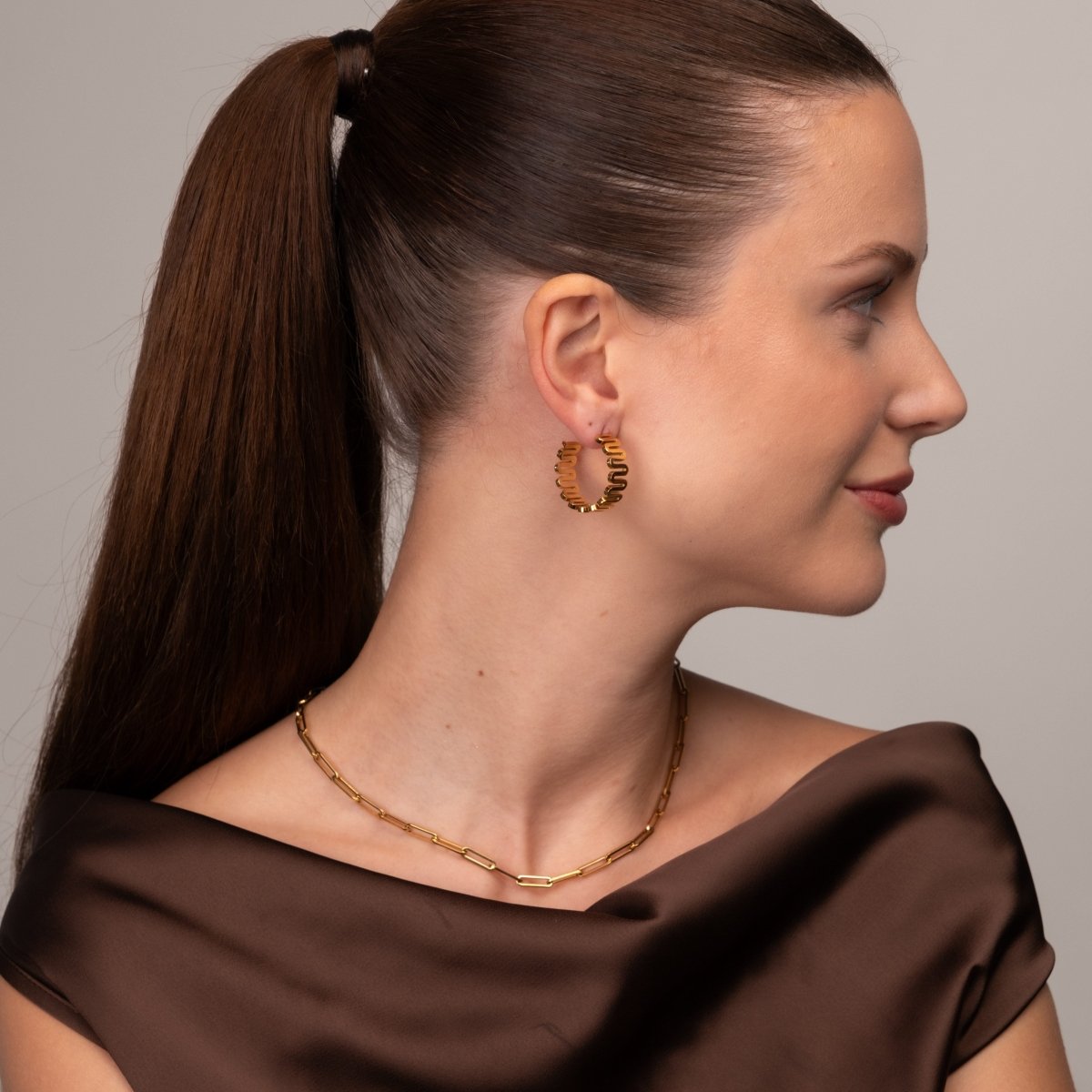 Zig Zag Earrings 18k Gold Plated