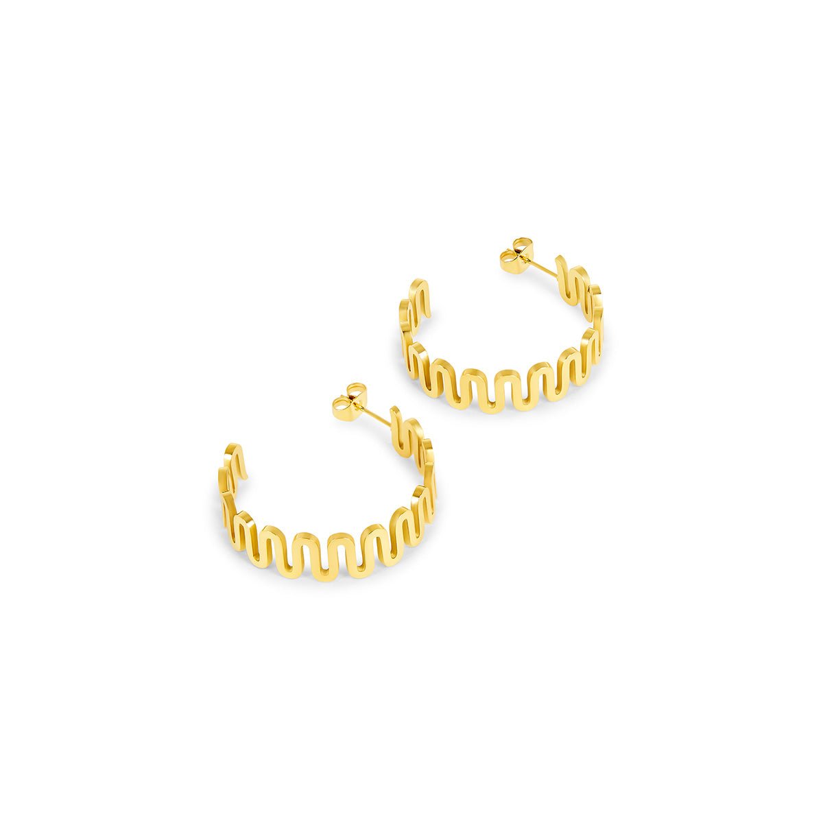 Zig Zag Earrings 18k Gold Plated