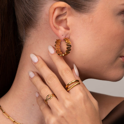 Zig Zag Earrings 18k Gold Plated