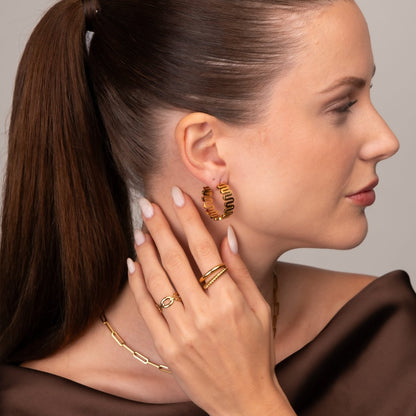 Zig Zag Earrings 18k Gold Plated