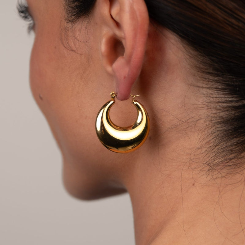 Eva Bold Hoop Earrings - 18k Gold Plated