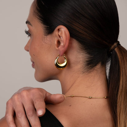 Eva Bold Hoop Earrings - 18k Gold Plated