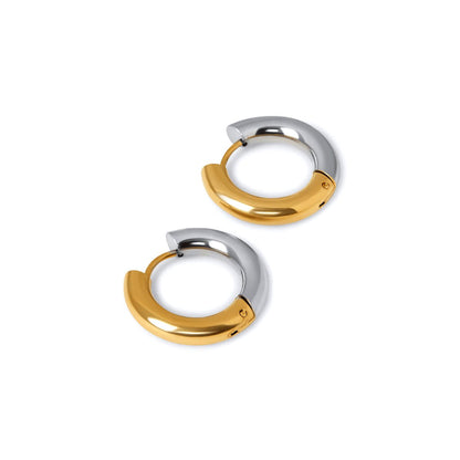 Contrast Hoop Earrings - 18k Gold Plated