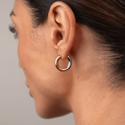 Contrast Hoop Earrings - 18k Gold Plated
