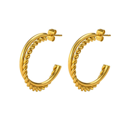 Madison Hoop Earrings - 18k Gold Plated