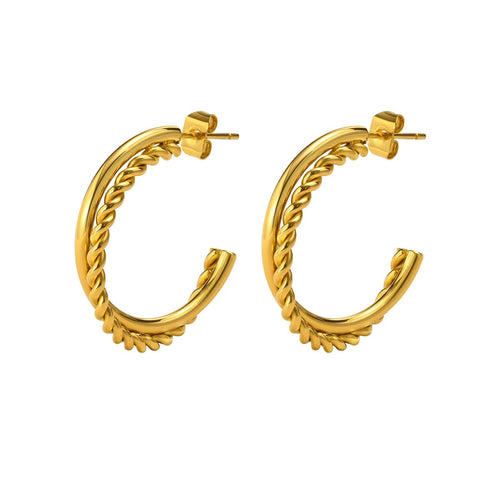 Madison Hoop Earrings - 18k Gold Plated
