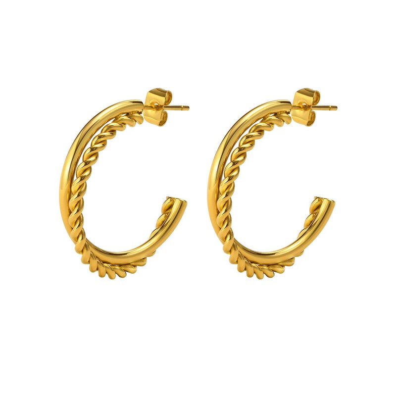 Madison Hoop Earrings - 18k Gold Plated