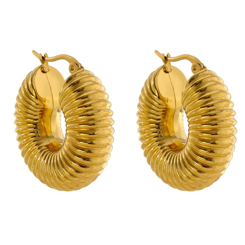 Ziza Bold Hoop Earrings - 18k Gold Plated