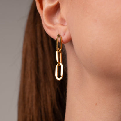 Link Drop Earrings 18k Gold Plated