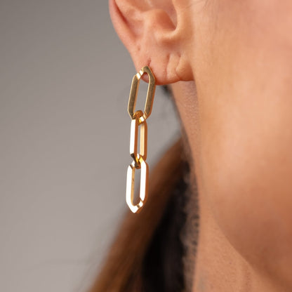 Link Drop Earrings 18k Gold Plated