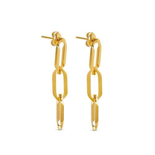 Link Drop Earrings 18k Gold Plated