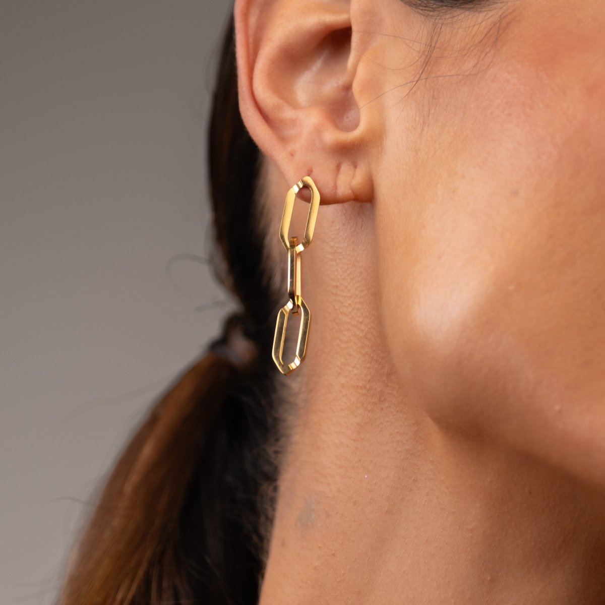Link Drop Earrings 18k Gold Plated