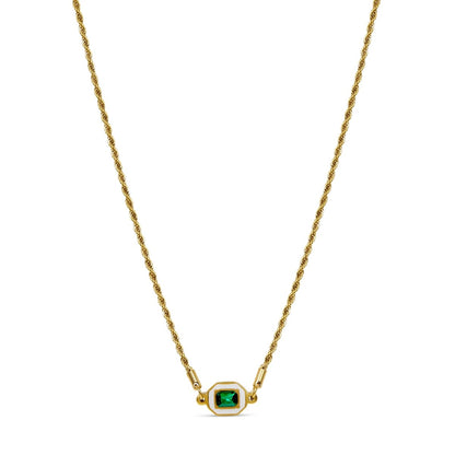 Aura Emerald Necklace - 18k Gold Plated