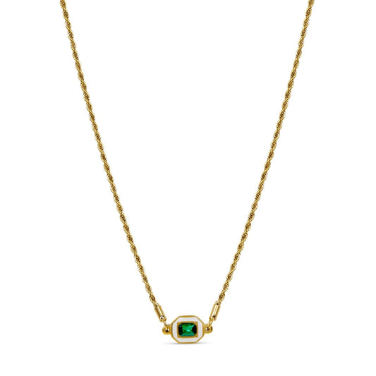 Aura Emerald Necklace - 18k Gold Plated