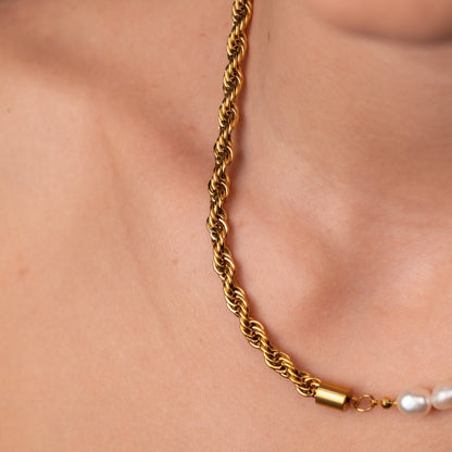 Baiano Necklace with Pearls 18k Gold Plated