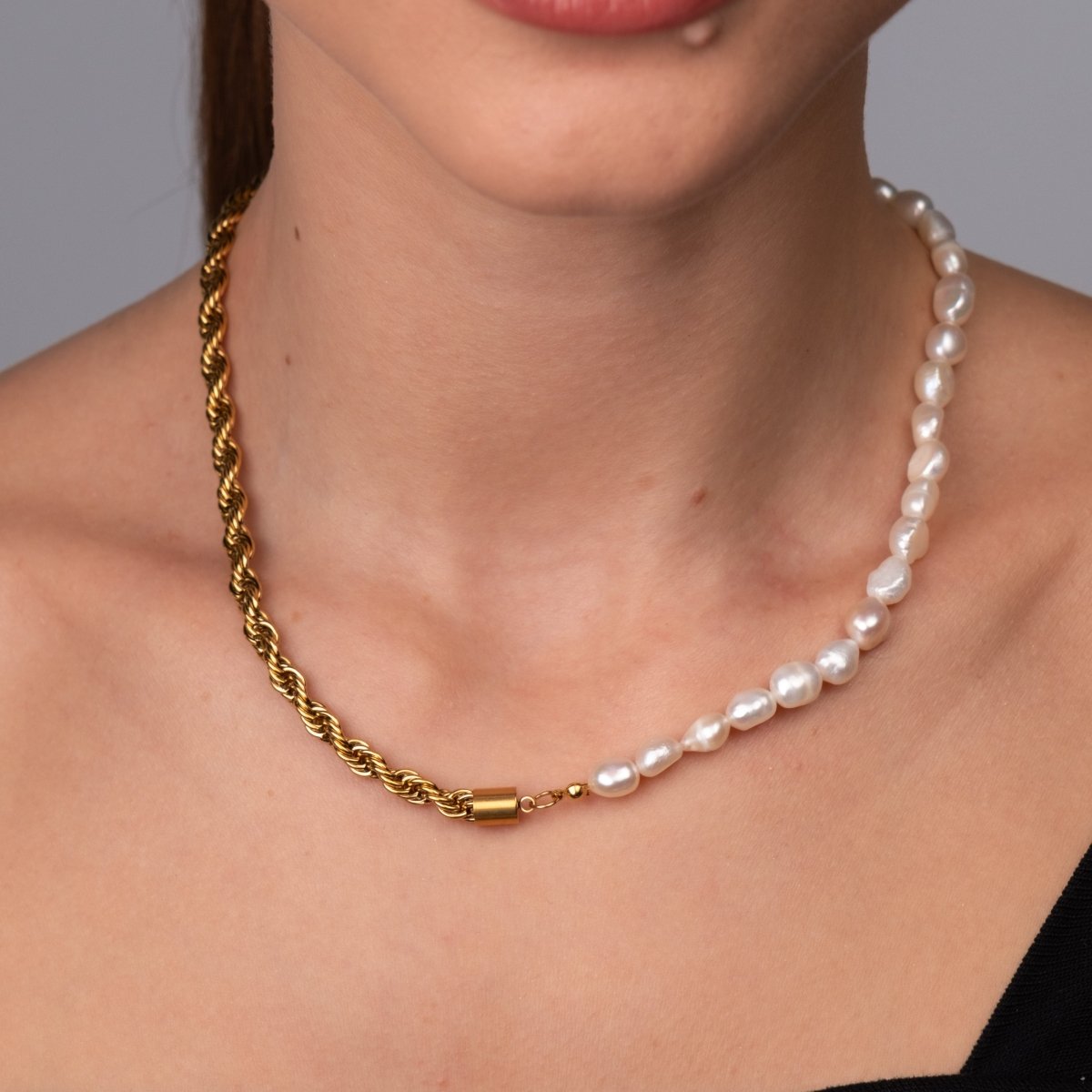 Baiano Necklace with Pearls 18k Gold Plated