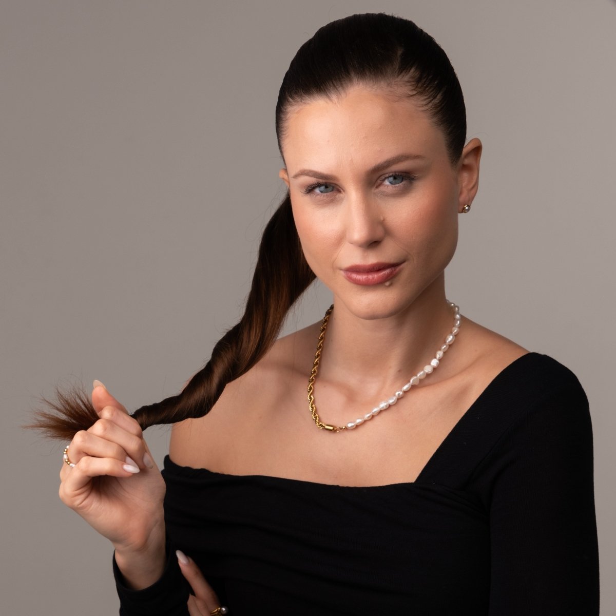 Baiano Necklace with Pearls 18k Gold Plated